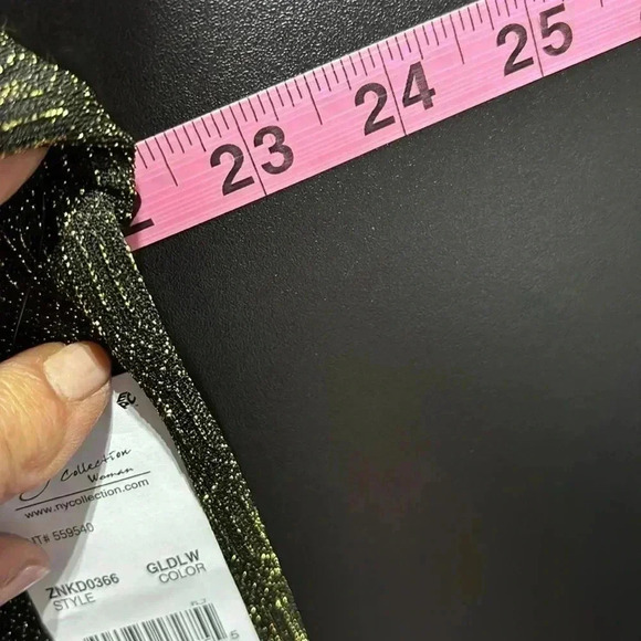 NY Collection Woman Cold shoulder, long sleeve, gold threading,stretch,lined - Picture 6 of 12